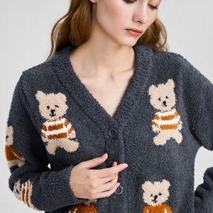 [USED] EMXEE Luxury Fuzzy Cardigan Maternity Sets Teddy Bear Size M